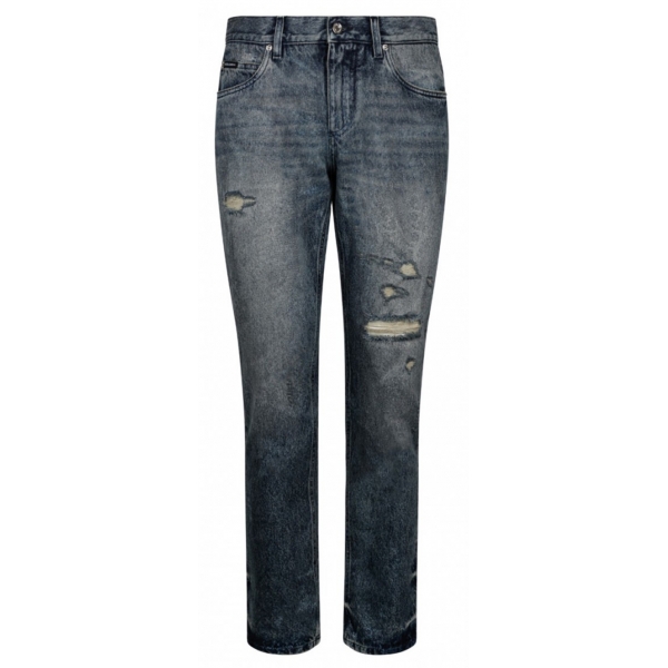 Dolce & Gabbana - Blue Distressed Jeans - Dolce & Gabbana Exclusive Luxury Collection