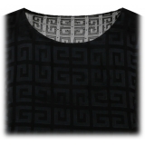 Givenchy - Abito in Jacquard Nero 4G con Tulle e Drappeggio - Givenchy Exclusive Luxury Collection