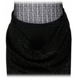 Givenchy - Abito in Jacquard Nero 4G con Tulle e Drappeggio - Givenchy Exclusive Luxury Collection