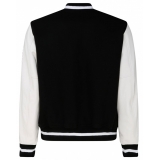 Givenchy - Black and White Wool and Leather Bomber Jacket - Givenchy Exclusive Luxury Collection