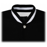 Givenchy - Giubbotto Bomber in Lana e Pelle Bianco e Nero - Givenchy Exclusive Luxury Collection