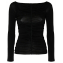 Givenchy - Black Ruched Jersey Top - Givenchy Exclusive Luxury Collection