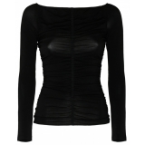 Givenchy - Top in Jersey Arricciato Nero - Givenchy Exclusive Luxury Collection