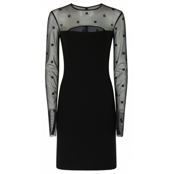 Givenchy - Black 4G Tulle Mini Dress - Givenchy Exclusive Luxury Collection