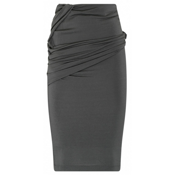 Givenchy - Grey Crepe Midi Skirt - Givenchy Exclusive Luxury Collection