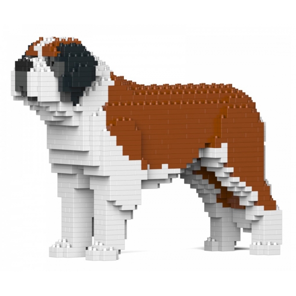 Jekca - St. Bernard 01 - Big - Lego - Sculpture - Construction - 4D - Brick Animals - Toys