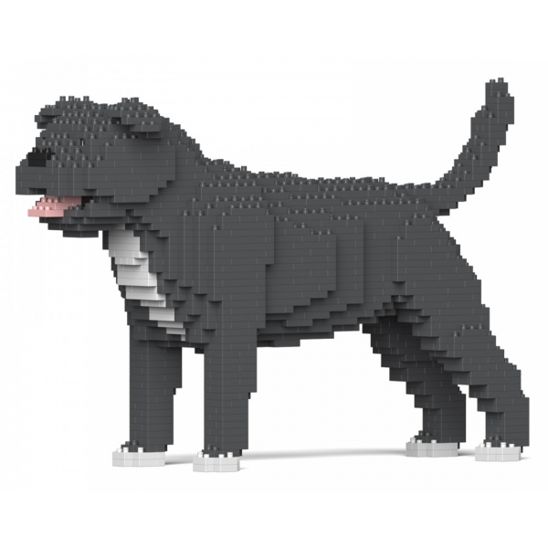 Jekca - Staffordshire Bull Terrier 01-M04 - Big - Lego - Sculpture - Construction - 4D - Brick Animals - Toys