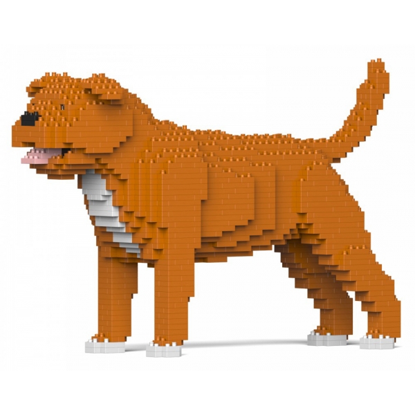 Jekca - Staffordshire Bull Terrier 01-M01 - Big - Lego - Sculpture - Construction - 4D - Brick Animals - Toys