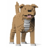 Jekca - Staffordshire Bull Terrier 01-M03 - Big - Lego - Sculpture - Construction - 4D - Brick Animals - Toys