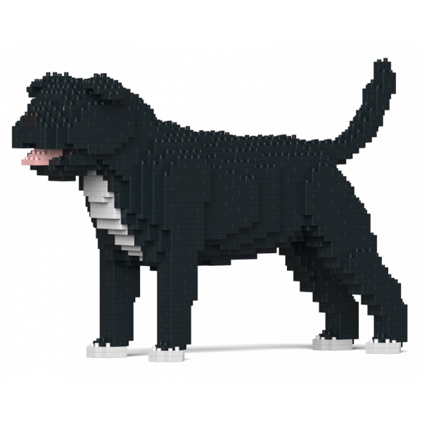 Jekca - Staffordshire Bull Terrier 01-M02 - Big - Lego - Sculpture - Construction - 4D - Brick Animals - Toys