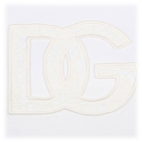 Dolce & Gabbana - White Jersey T-shirt with DG Logo Patch - Dolce & Gabbana Exclusive Luxury Collection