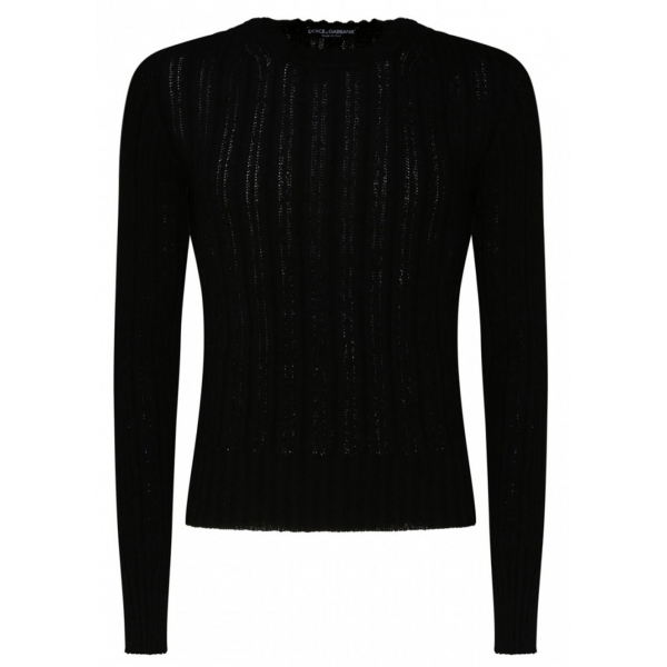 Dolce & Gabbana - Black Cotton Blend Jumper - Dolce & Gabbana Exclusive Luxury Collection