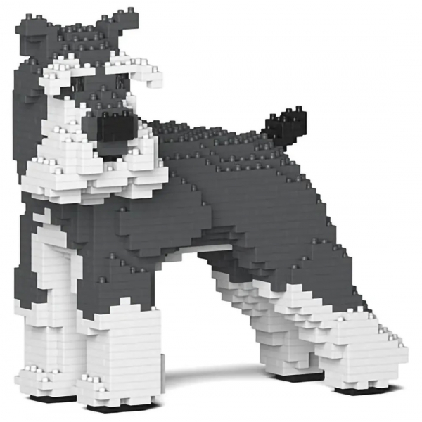 Jekca - Standard Schnauzer 02-M01 - Big - Lego - Scultura - Costruzione - 4D - Animali di Mattoncini - Toys