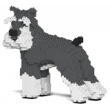 Jekca - Standard Schnauzer 02-M01 - Big - Lego - Sculpture - Construction - 4D - Brick Animals - Toys