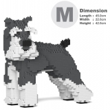 Jekca - Standard Schnauzer 02-M01 - Big - Lego - Sculpture - Construction - 4D - Brick Animals - Toys