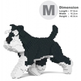 Jekca - Standard Schnauzer 03-M02 - Big - Lego - Sculpture - Construction - 4D - Brick Animals - Toys