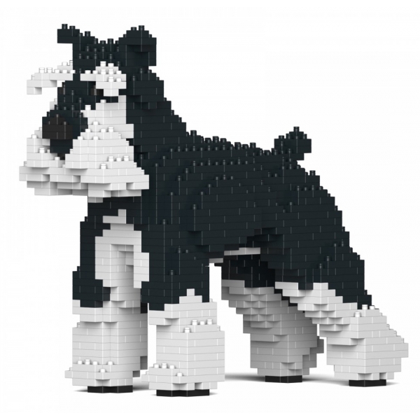 Jekca - Standard Schnauzer 01-M02b - Big - Lego - Sculpture - Construction - 4D - Brick Animals - Toys