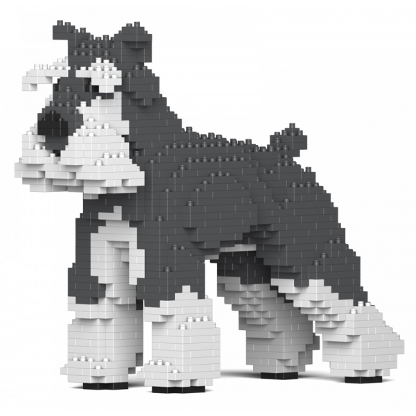 Jekca - Standard Schnauzer 01-M01 - Big - Lego - Sculpture - Construction - 4D - Brick Animals - Toys