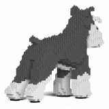 Jekca - Standard Schnauzer 01-M01 - Big - Lego - Scultura - Costruzione - 4D - Animali di Mattoncini - Toys