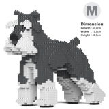 Jekca - Standard Schnauzer 01-M01 - Big - Lego - Sculpture - Construction - 4D - Brick Animals - Toys