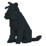 Jekca - Standard Schnauzer 04-M03 - Big - Lego - Sculpture - Construction - 4D - Brick Animals - Toys