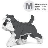 Jekca - Standard Schnauzer 03-M01 - Big - Lego - Sculpture - Construction - 4D - Brick Animals - Toys