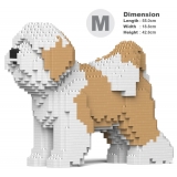 Jekca - Tibetan Terrier 01-M01 - Big - Lego - Sculpture - Construction - 4D - Brick Animals - Toys