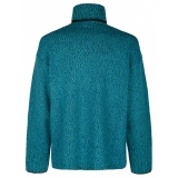 Dolce & Gabbana - Sea Green and Black Wool Blend Logo Jumper - Dolce & Gabbana Exclusive Luxury Collection