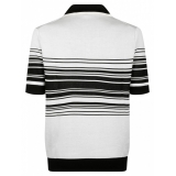 Dolce & Gabbana - White and Black Jacquard Polo Shirt - Dolce & Gabbana Exclusive Luxury Collection