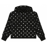 Givenchy - Black Cotton Monogram Print Hoodie - Givenchy Exclusive Luxury Collection