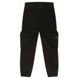 Givenchy - Kids Black Cotton Logo Plaque Gabardine Trousers - Givenchy Exclusive Luxury Collection