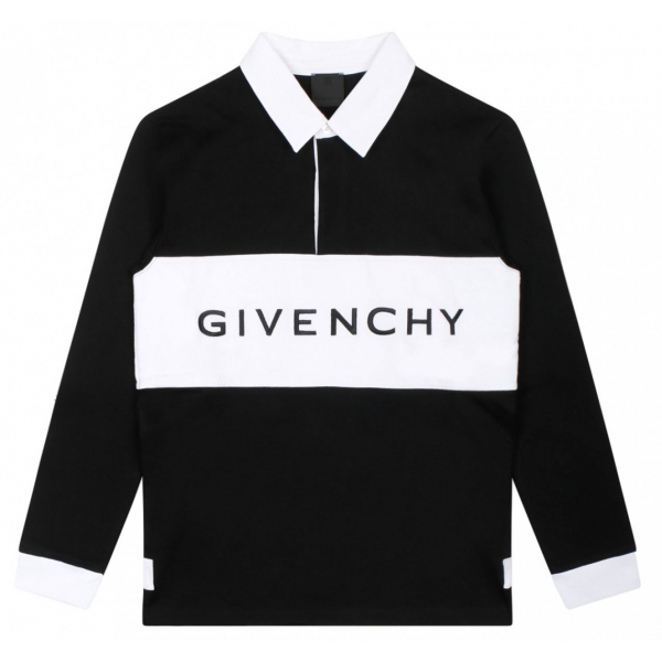 Givenchy - Black and White Cotton Polo Shirt - Givenchy Exclusive Luxury Collection