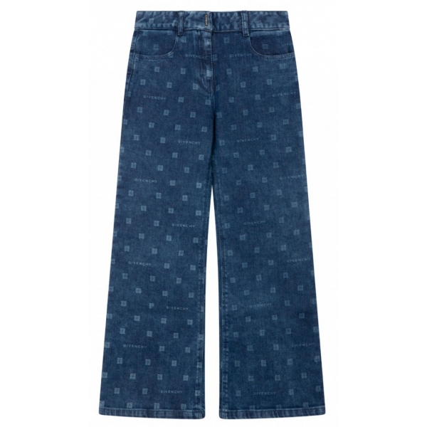 Givenchy - Blue 4G Wide Leg Jeans - Givenchy Exclusive Luxury Collection