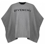 Givenchy - Grey Intarsia Knit Poncho - Givenchy Exclusive Luxury Collection