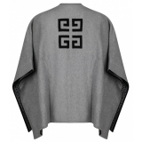 Givenchy - Grey Intarsia Knit Poncho - Givenchy Exclusive Luxury Collection