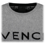 Givenchy - Grey Intarsia Knit Poncho - Givenchy Exclusive Luxury Collection