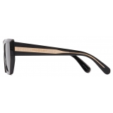 Stella McCartney - Logo Cat‐Eye Sunglasses - Glossy Black and Gold - Sunglasses - Stella McCartney Eyewear