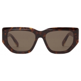 Stella McCartney - Occhiali da Sole Cat Eye con Logo - Avana Lucido e Oro - Occhiali da Sole - Stella McCartney