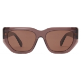 Stella McCartney - Logo Cat‐Eye Sunglasses - Glossy Dark Chocolate and Gold - Sunglasses - Stella McCartney