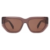 Stella McCartney - Logo Cat‐Eye Sunglasses - Glossy Dark Chocolate and Gold - Sunglasses - Stella McCartney