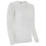 Avvenice - Theria - Maglione con Scollo a V Donna in Cashmere Loro Piana - Bianco - Maglieria - Luxury Exclusive Collection