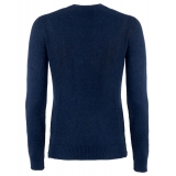 Avvenice - Theria - Maglione con Scollo a V Donna in Cashmere Loro Piana - Blu - Maglieria - Luxury Exclusive Collection