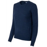 Avvenice - Theria - Maglione Girocollo Donna in Cashmere Loro Piana - Blu - Maglieria - Luxury Exclusive Collection