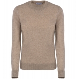 Avvenice - Theria - Woman Loro Piana Cashmere Crew Neck Sweater - Tundra - Knitwear - Luxury Exclusive Collection