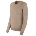 Avvenice - Theria - Woman Loro Piana Cashmere Crew Neck Sweater - Tundra - Knitwear - Luxury Exclusive Collection