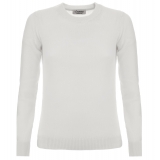 Avvenice - Theria - Maglione Girocollo Donna in Cashmere Loro Piana - Bianco - Maglieria - Luxury Exclusive Collection