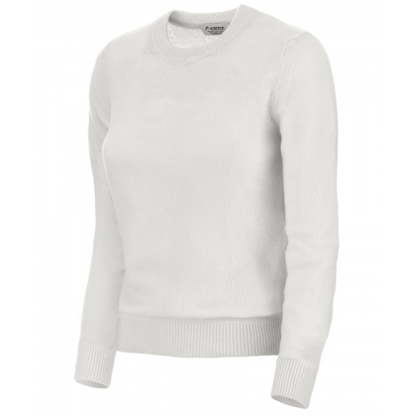 Avvenice - Theria - Maglione Girocollo Donna in Cashmere Loro Piana - Bianco - Maglieria - Luxury Exclusive Collection