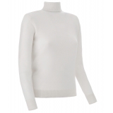 Avvenice - Theria - Woman Loro Piana Cashmere Turtleneck Neck Sweater - White - Knitwear - Luxury Exclusive Collection