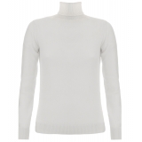 Avvenice - Theria - Woman Loro Piana Cashmere Turtleneck Neck Sweater - White - Knitwear - Luxury Exclusive Collection