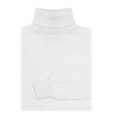 Avvenice - Theria - Woman Loro Piana Cashmere Turtleneck Neck Sweater - White - Knitwear - Luxury Exclusive Collection